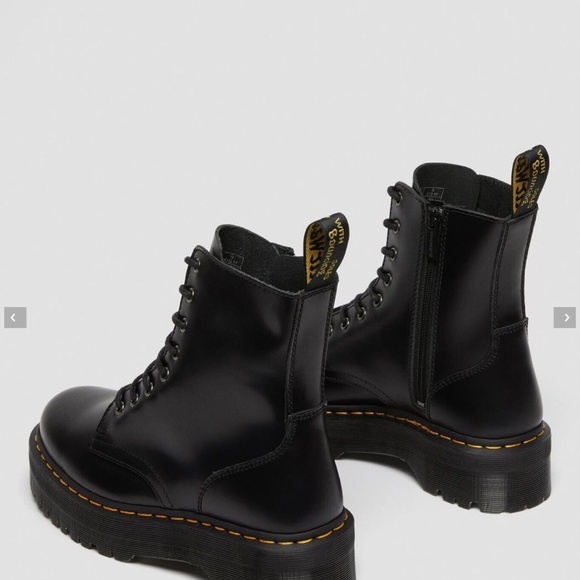 Dr. Martens Jadon Platform Leather Women's Boot - Black Polished Smooth Size US7 - Picture 4 of 10